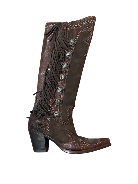 Lane Double D Ranch Western Brown Boots /8.5