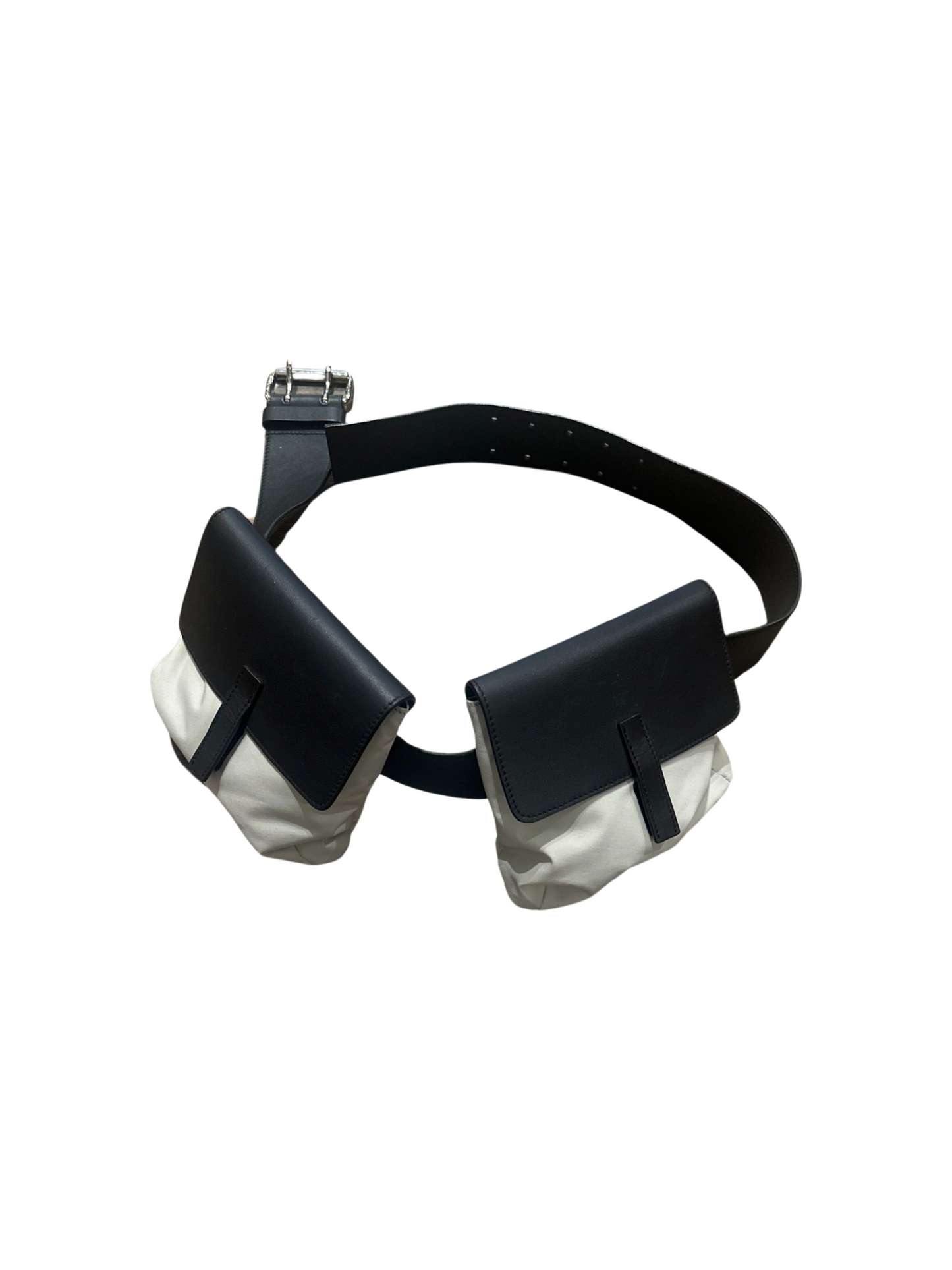 Prada Sport Double Pouch Leather Waist Belt Bag