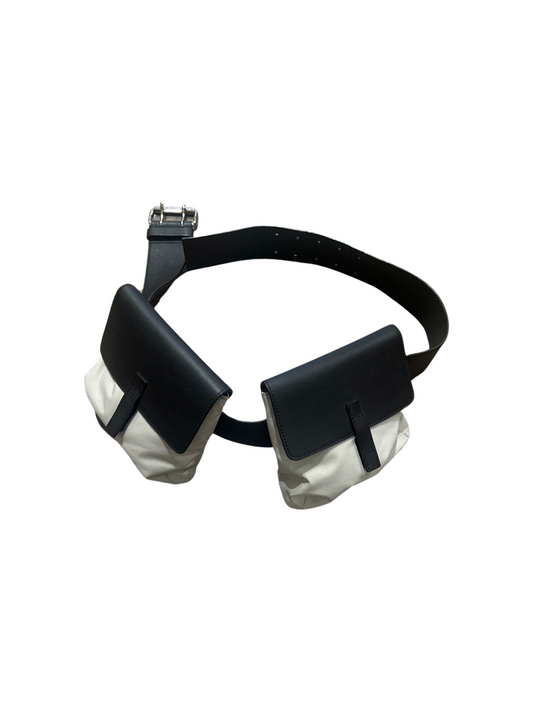 Prada Sport Double Pouch Leather Waist Belt Bag