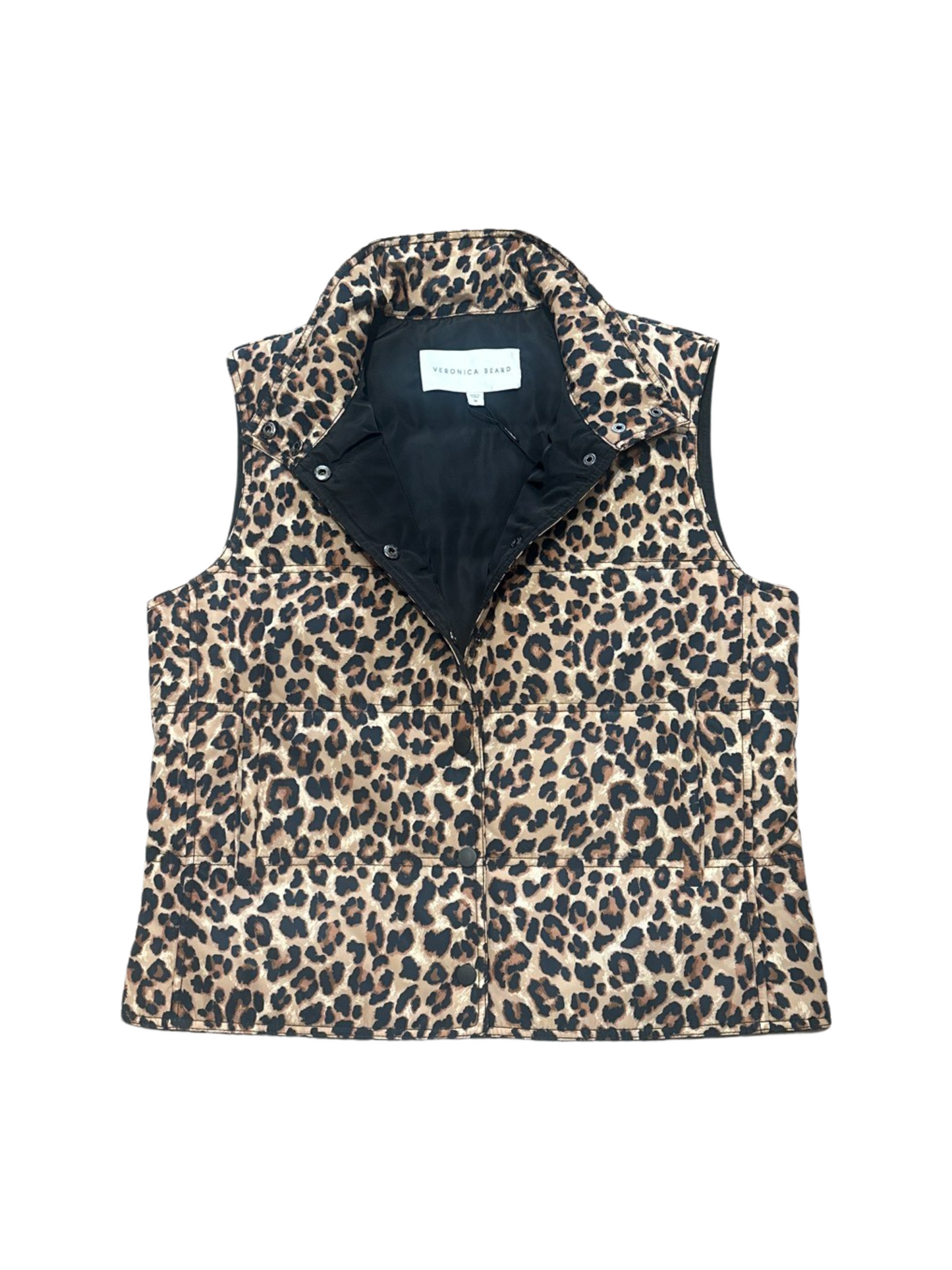 NEW Veronica Beard Leopard Print Cushing Puffer Vest Size M