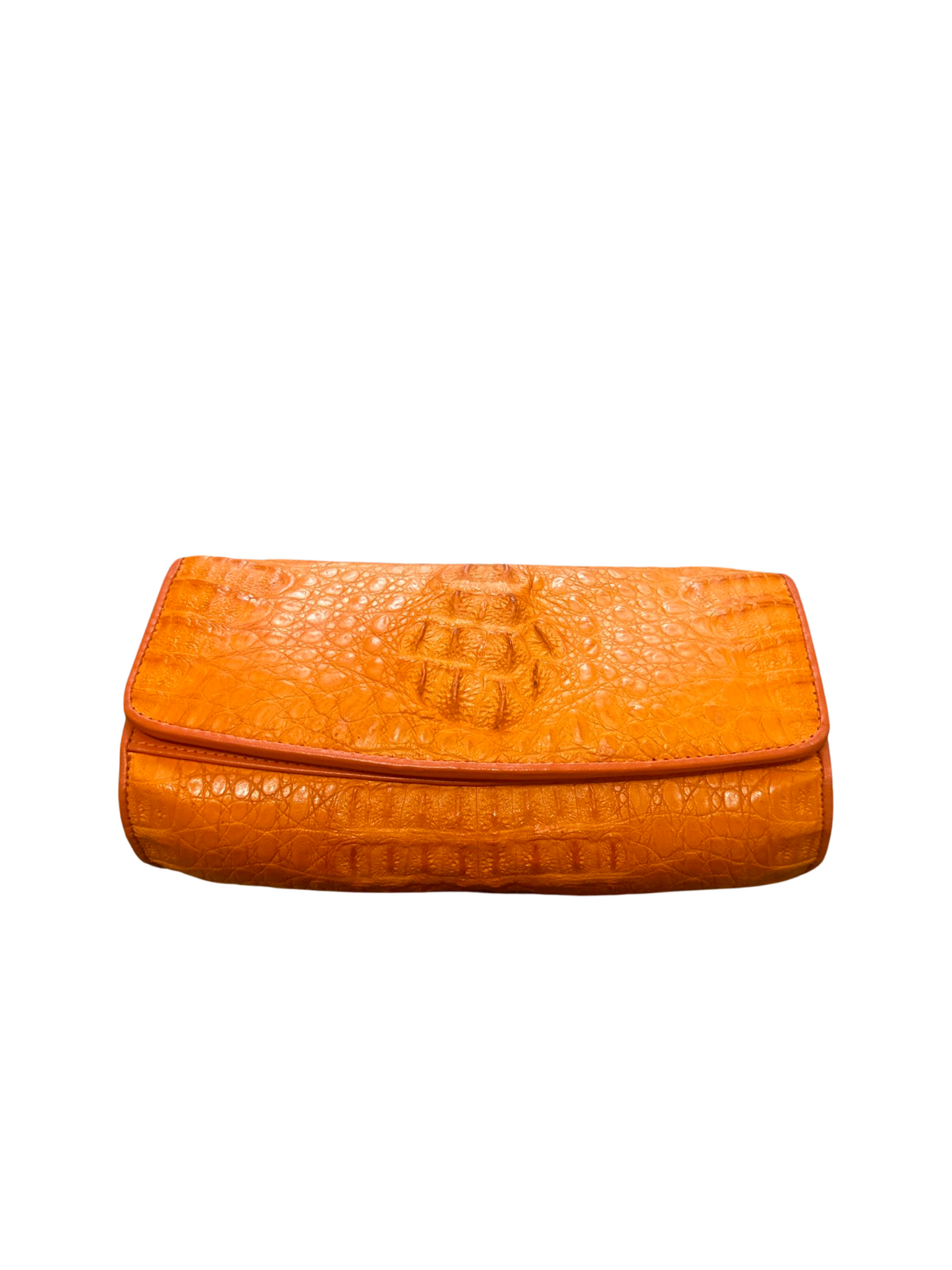 Genuine Leather Orange Crocodile Leather Shoulder Crossbody Bag