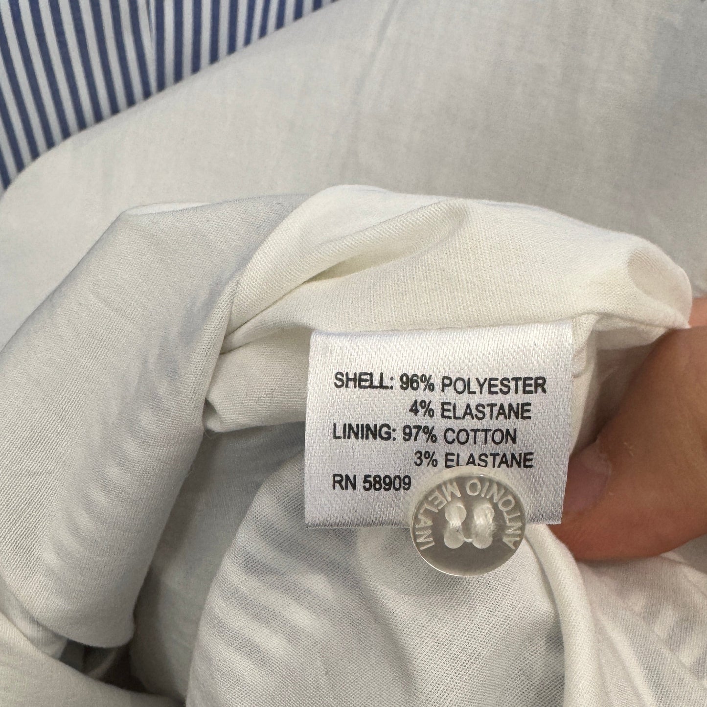 Antonio Melani Blue & White Stripped Dress Shirt Size 8