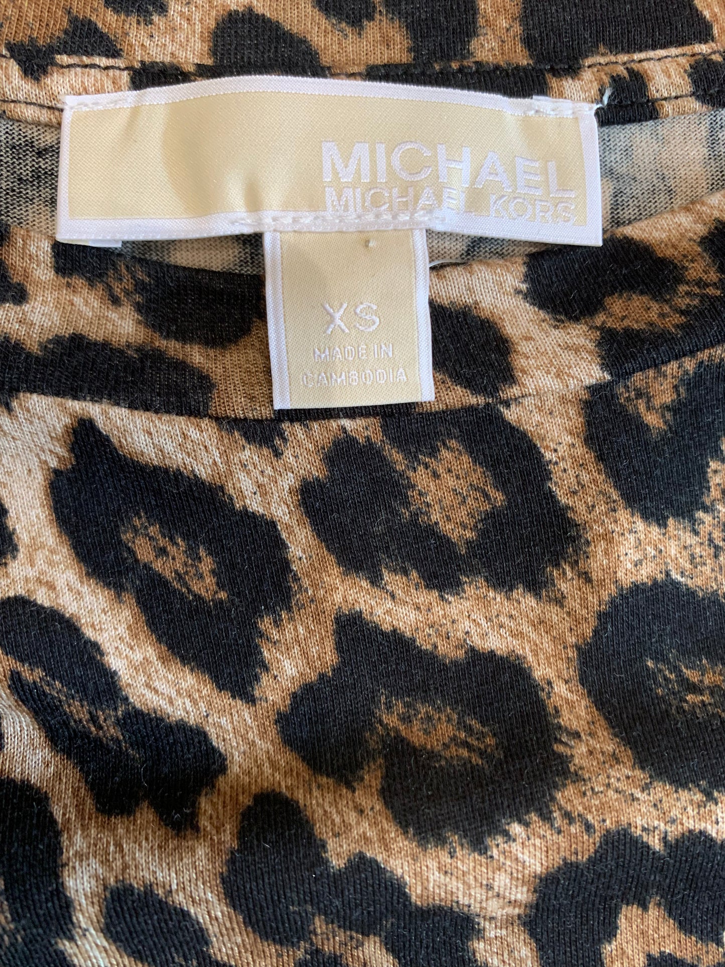 Michael Kors Cheeta Print Black Sleeve Shirt