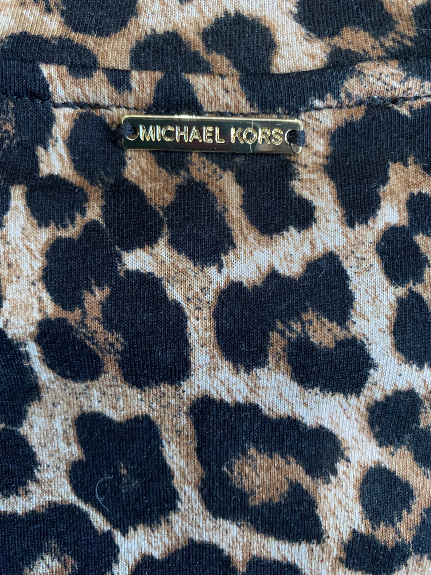 Michael Kors Cheeta Print Black Sleeve Shirt