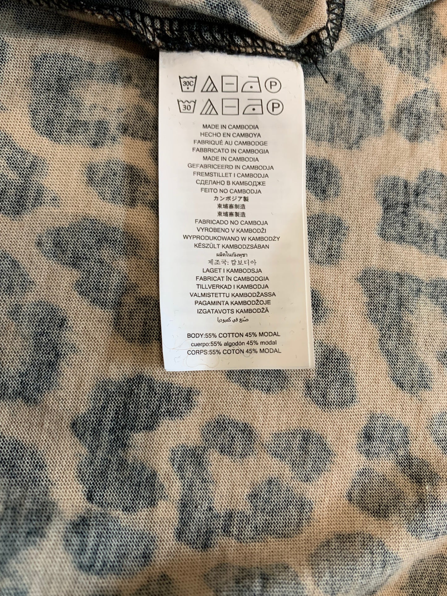 Michael Kors Cheeta Print Black Sleeve Shirt