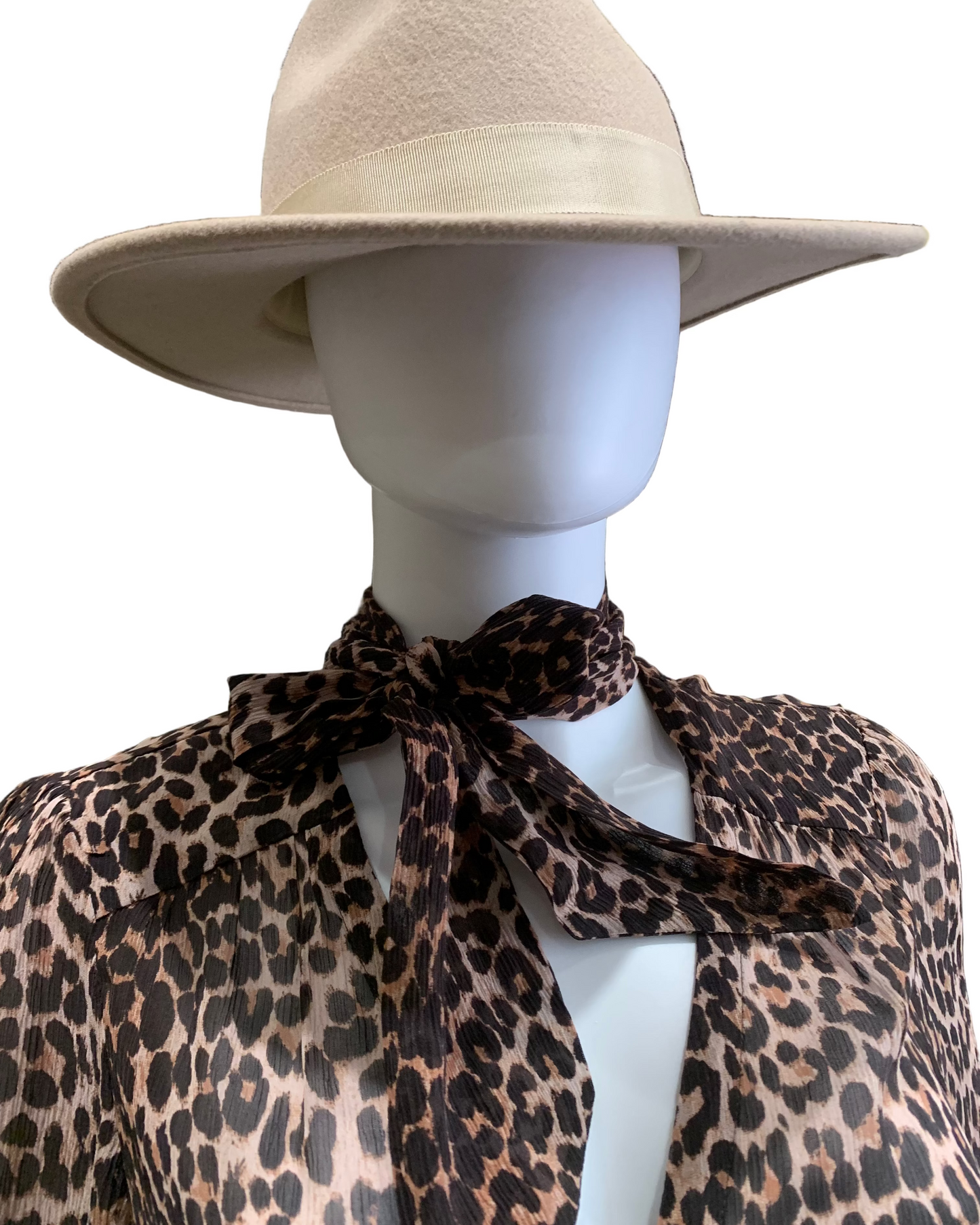 Paige Cleobelle Leopard Print Silk Blouse Size Small