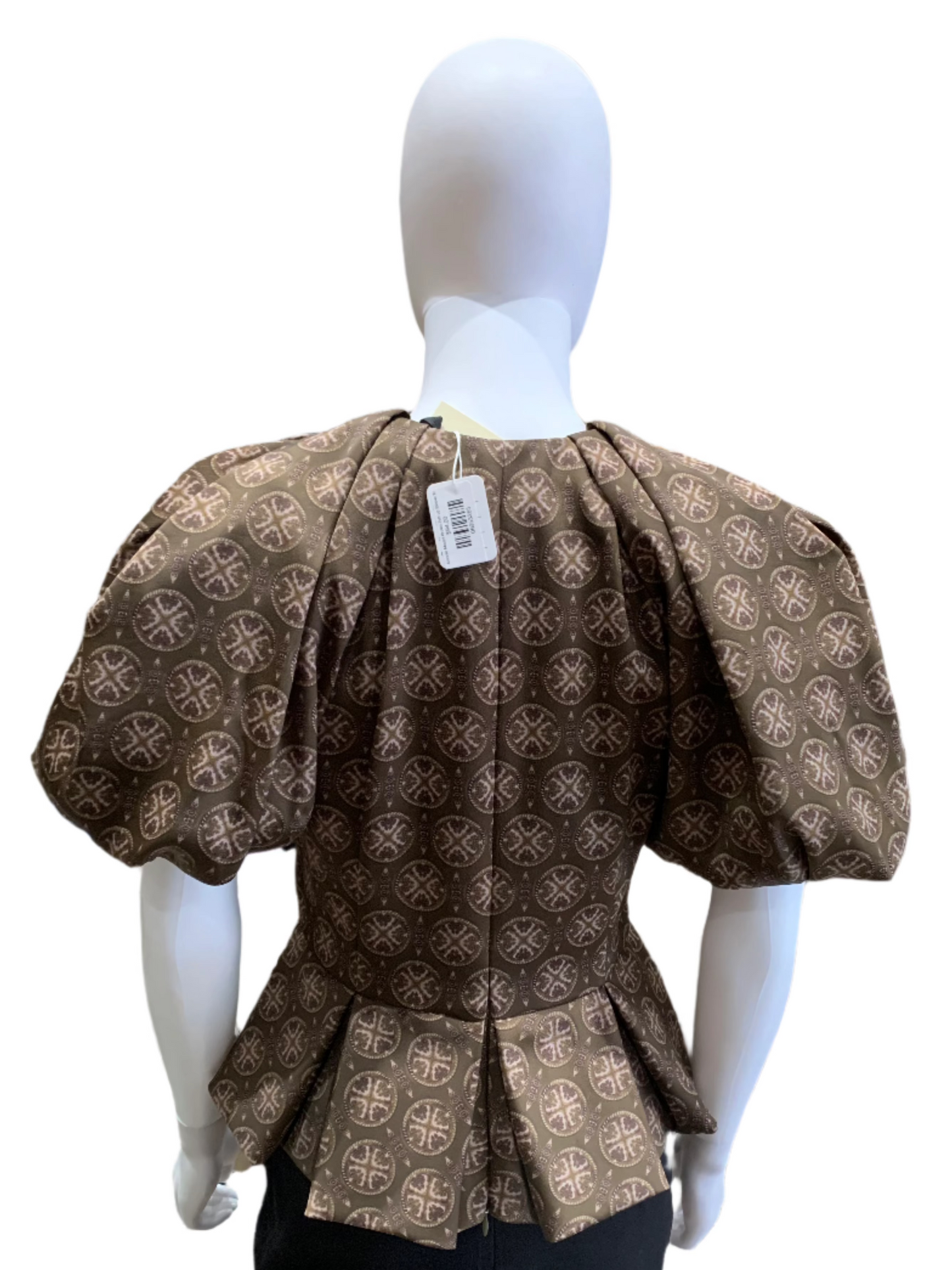 Antonio Melani Brown Puff Up Sleeve Top Size 4