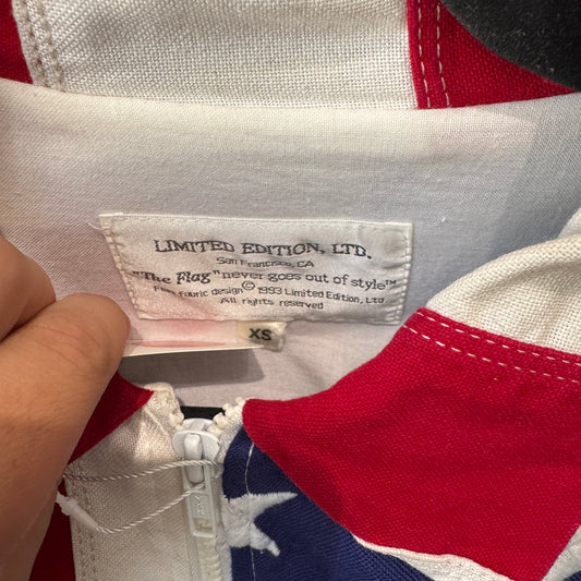 Vintage Limited Edition USA Flag Zip Up Jacket XS