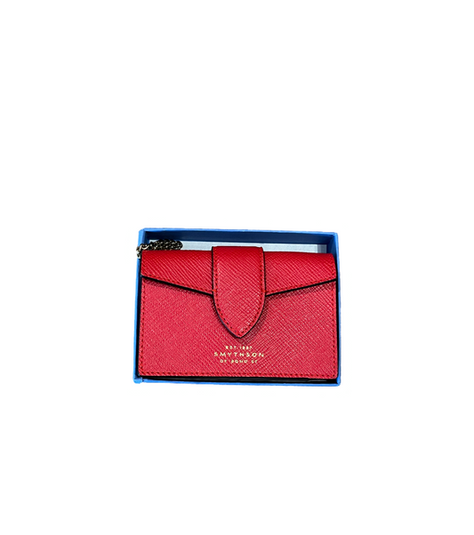 Authentic Smythson Of Bond Street Card Case With Chain