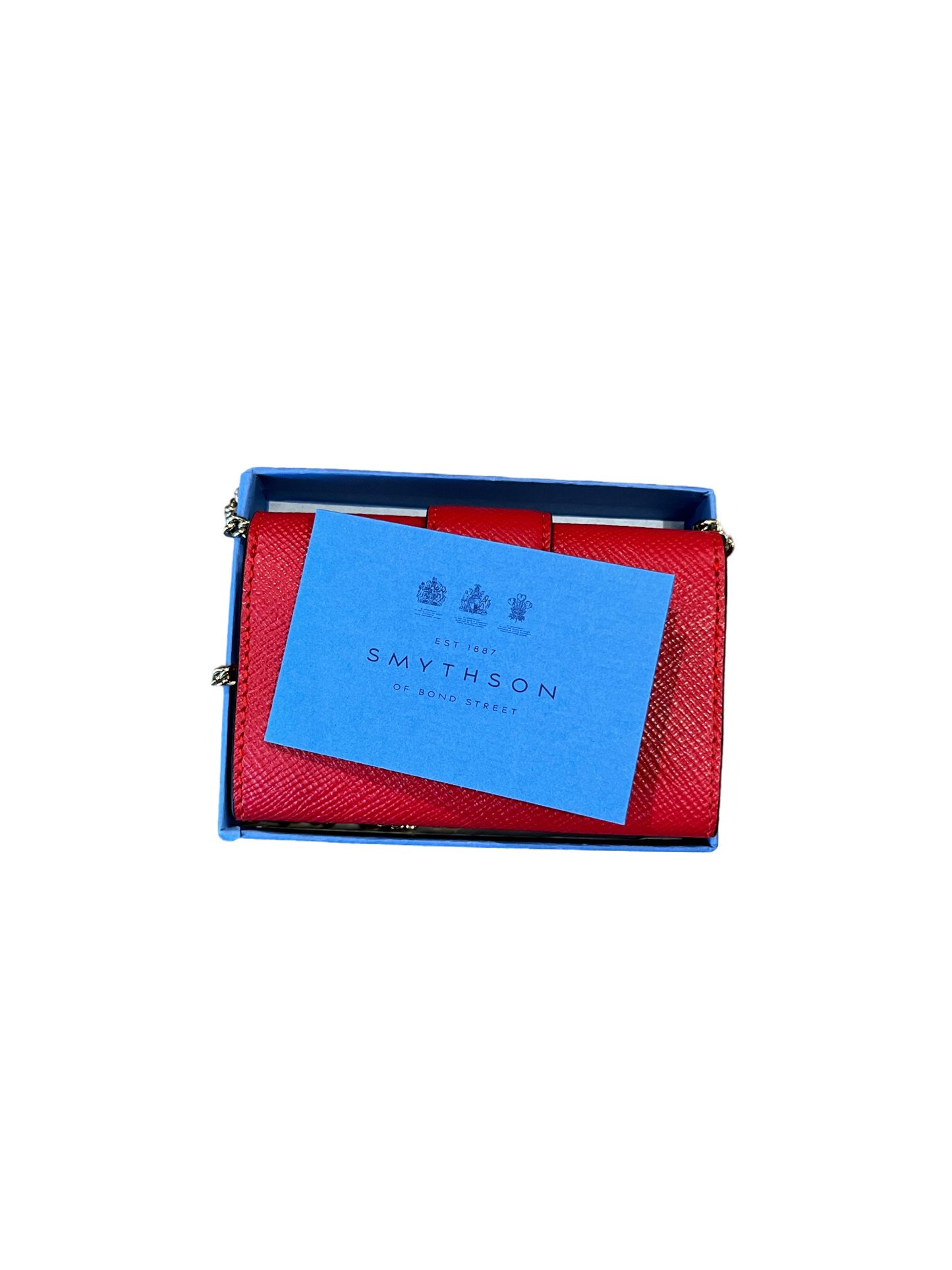 Authentic Smythson Of Bond Street Card Case With Chain