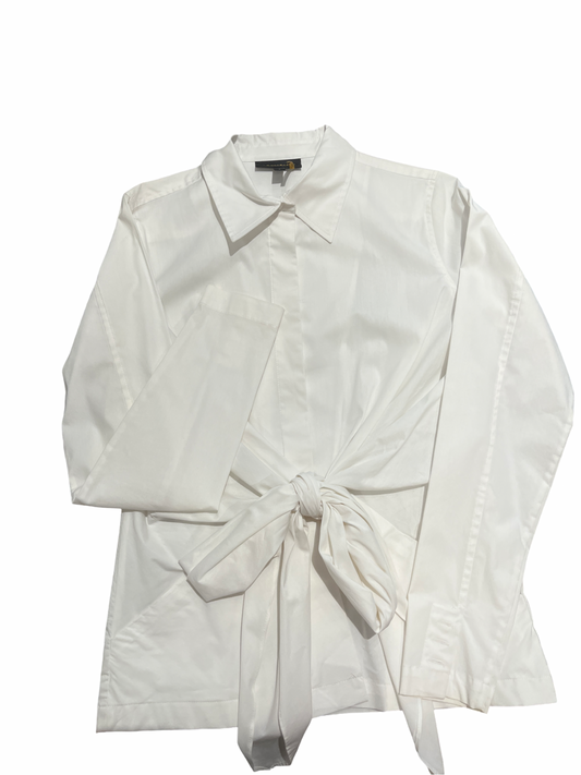 Donna Karan White Tie Blouse