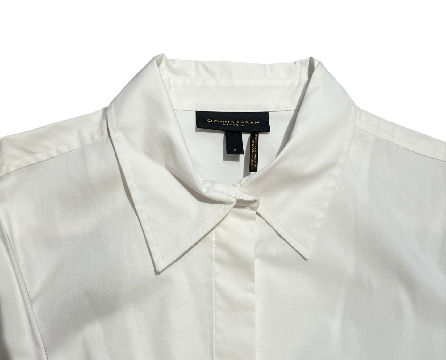 Donna Karan White Tie Blouse