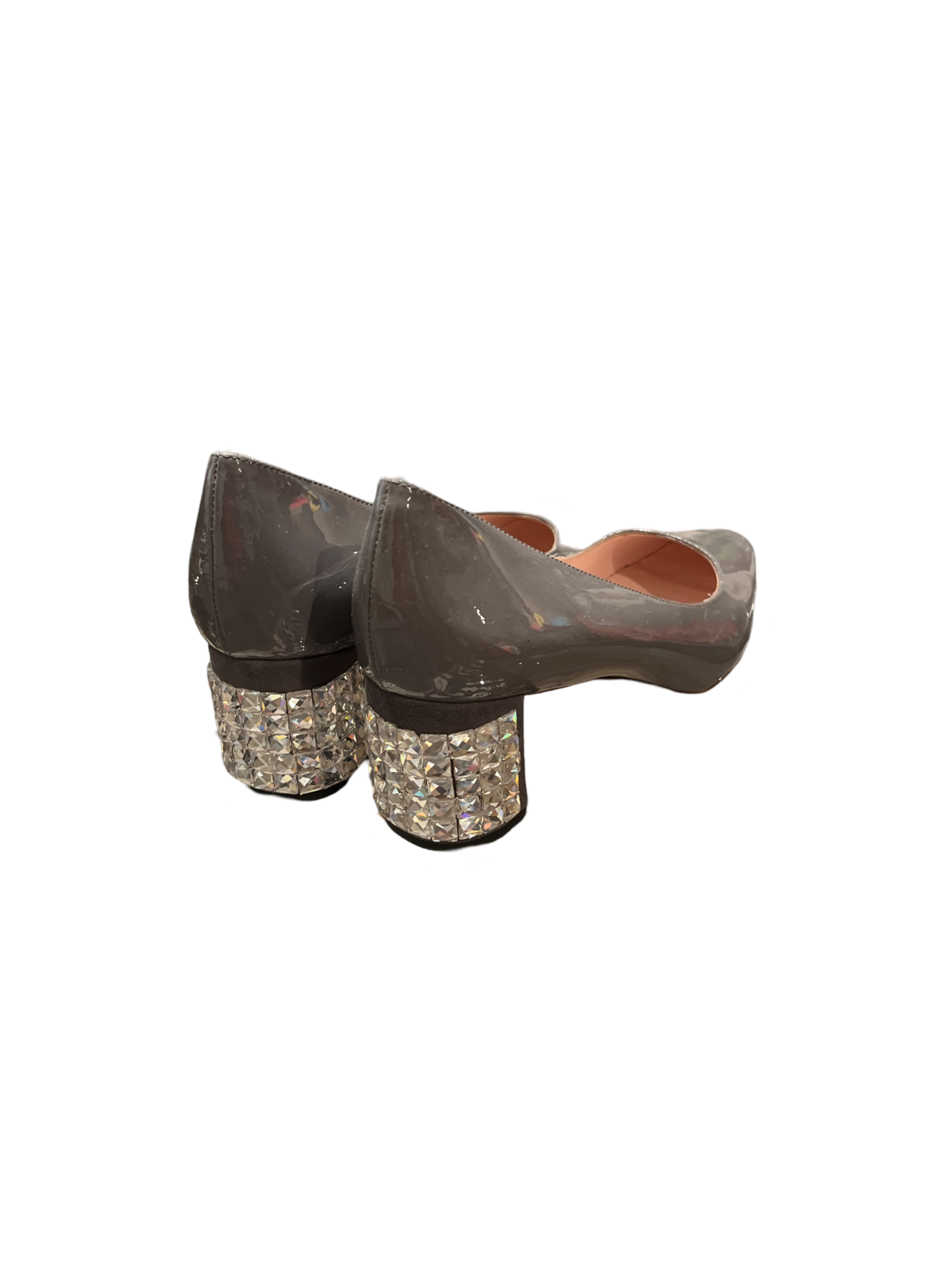 Kate Spade Gray Patent & Crystal Block Heels /9