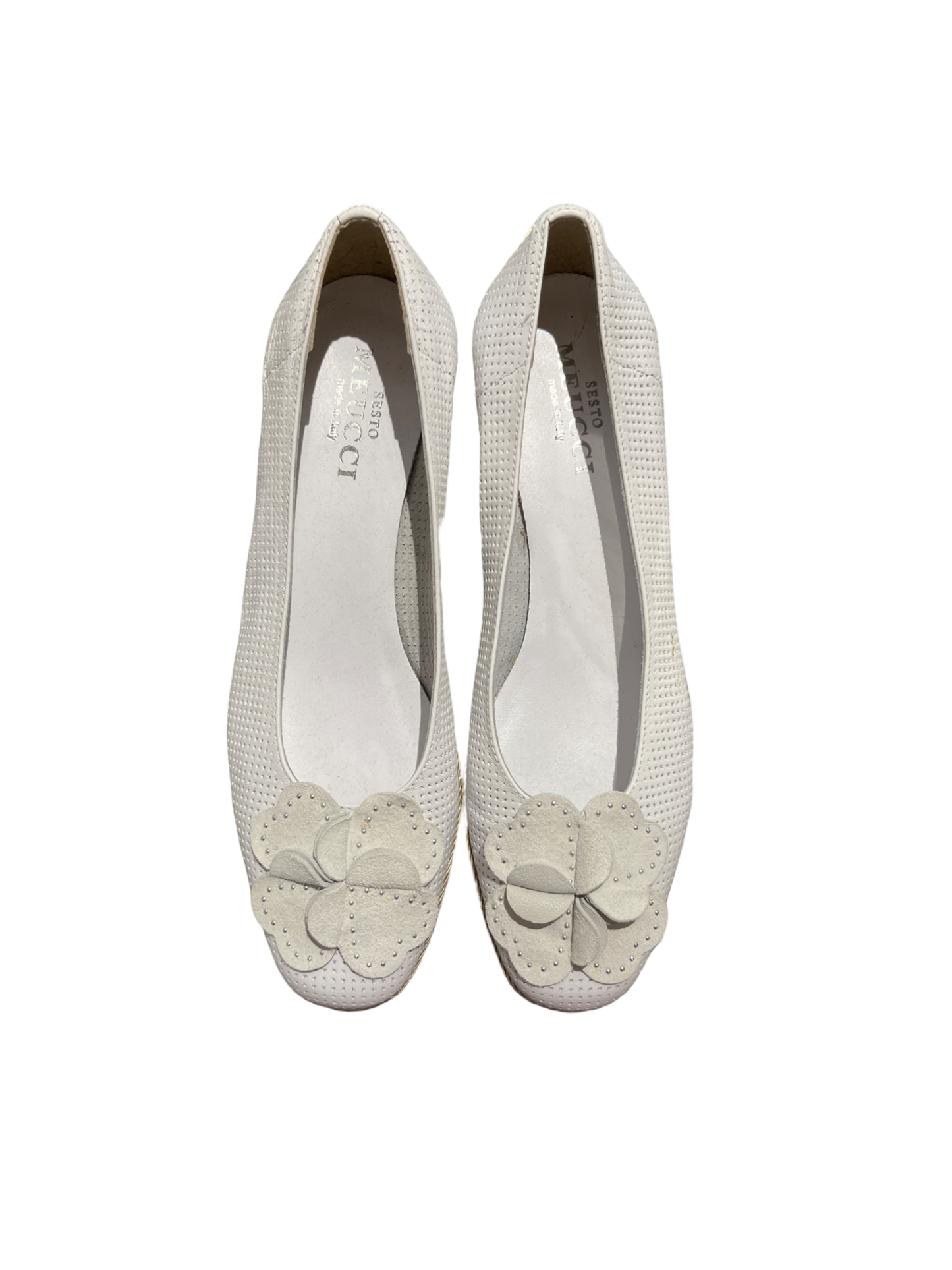 Sesto Meucci Mailie Leather White Pumps /9.5