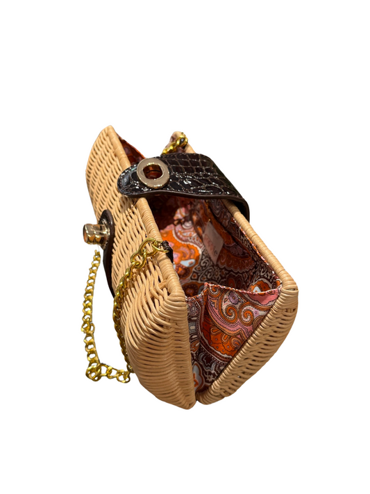 Poppie Jones Cylinder Straw Purse