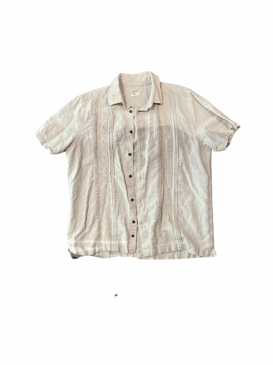 Old Navy Tan Linen Shirt With Details /L
