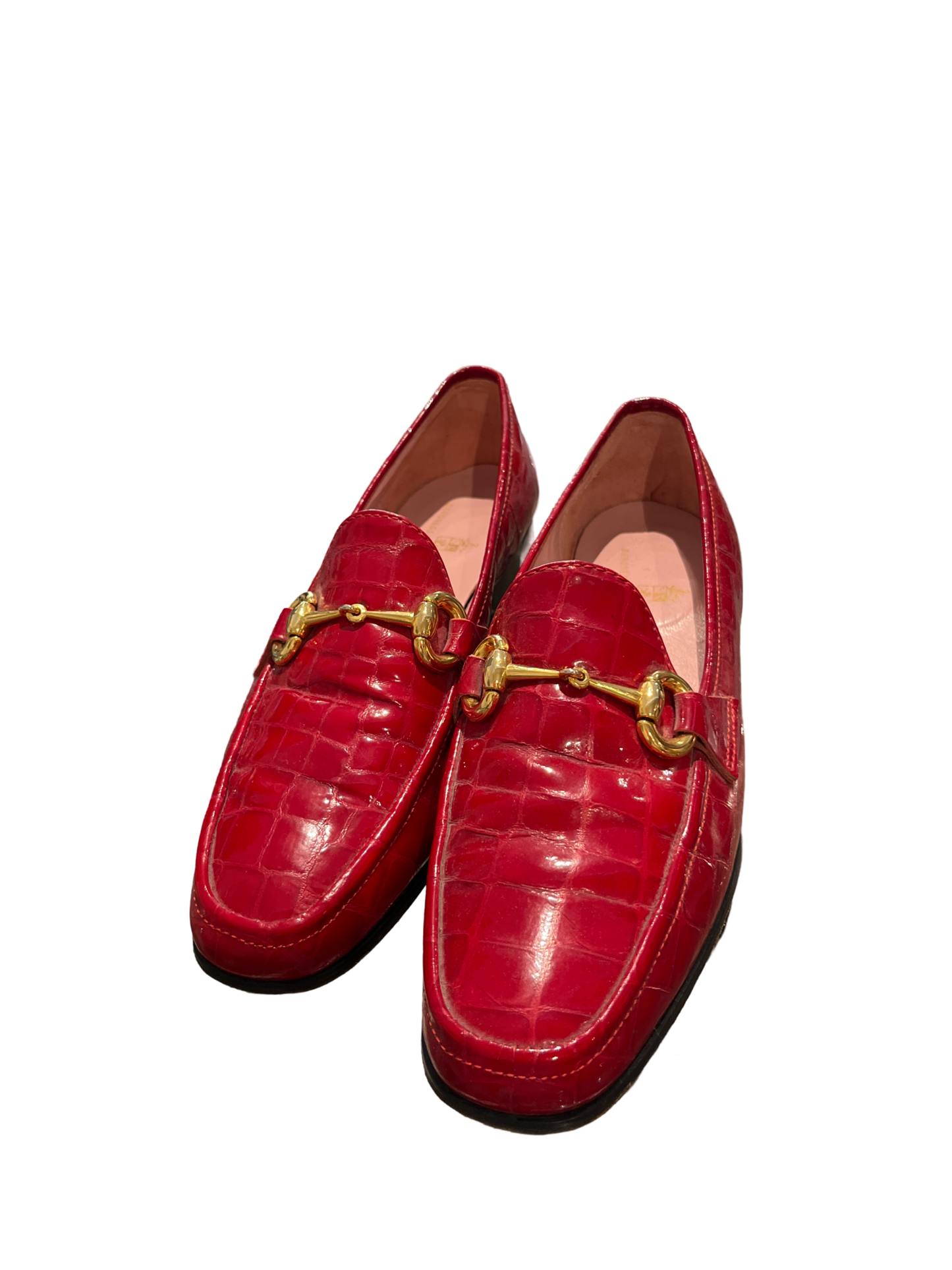 Baronessa Franchetti Italian Red Leather Loafers