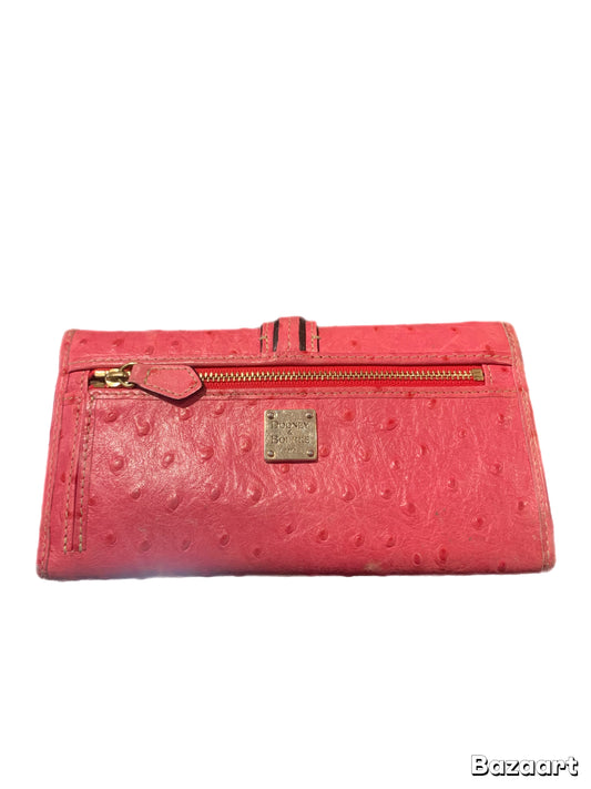 Dooney & Bourke Pink Ostrich Checkbook Wallet