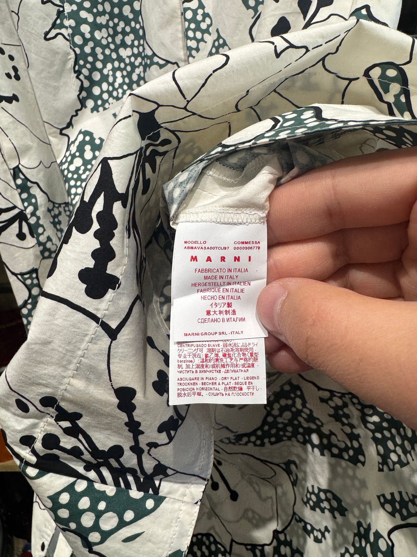 Marni White Floral Printed Cotton Dress Size 44