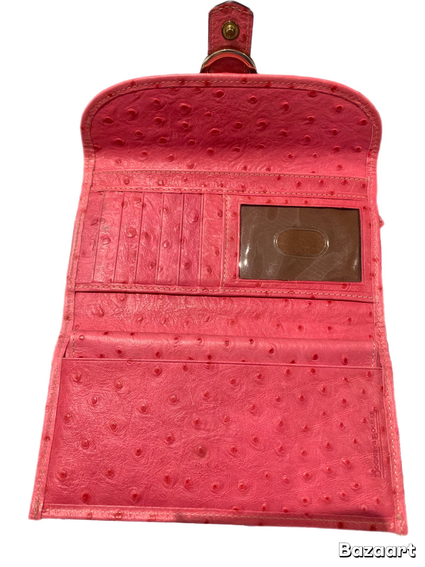 Dooney & Bourke Pink Ostrich Checkbook Wallet