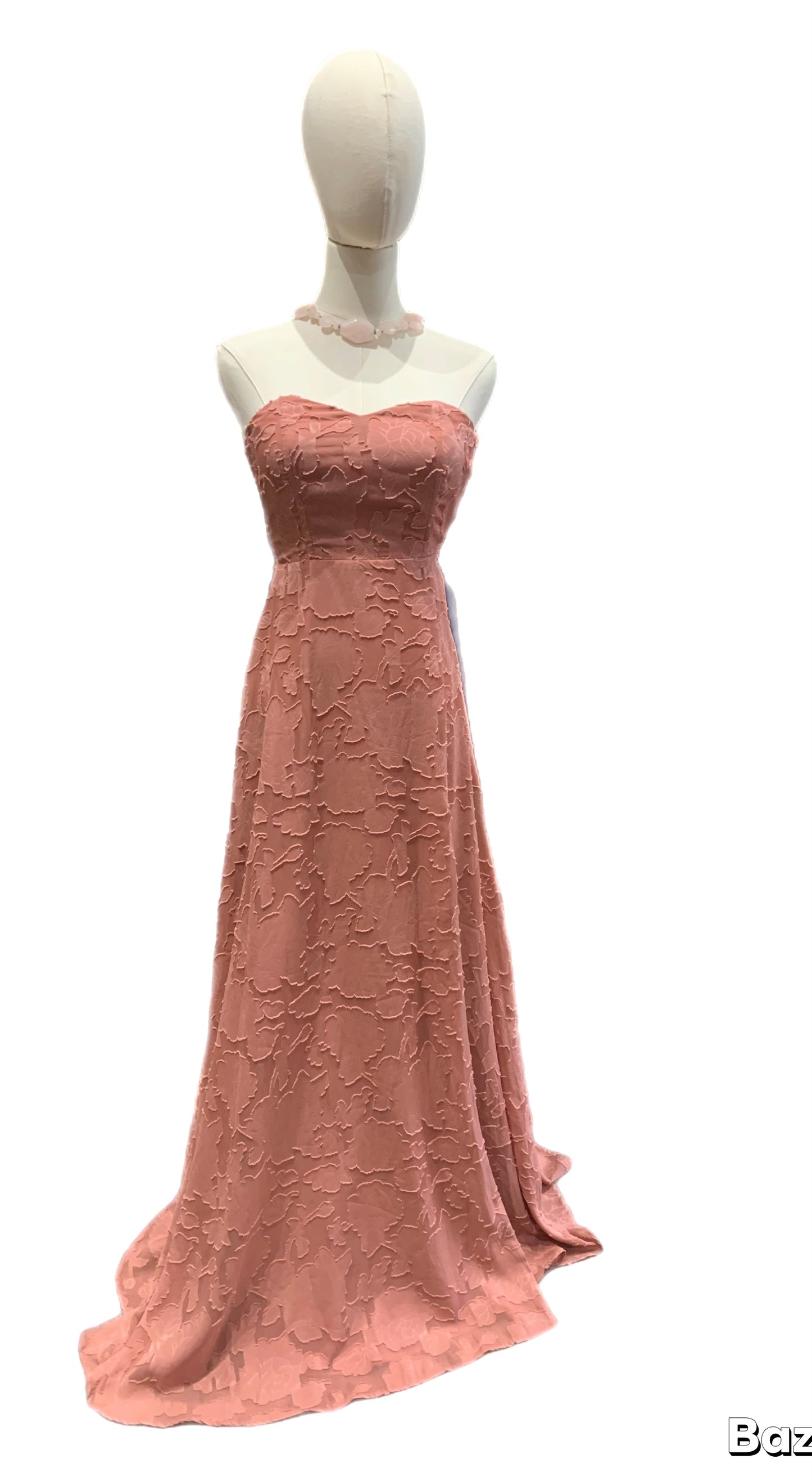 Lulus Garden of romance rusty rose floral strapless dress