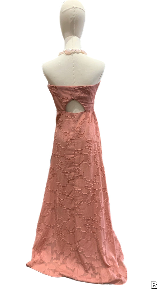 Lulus Garden of romance rusty rose floral strapless dress