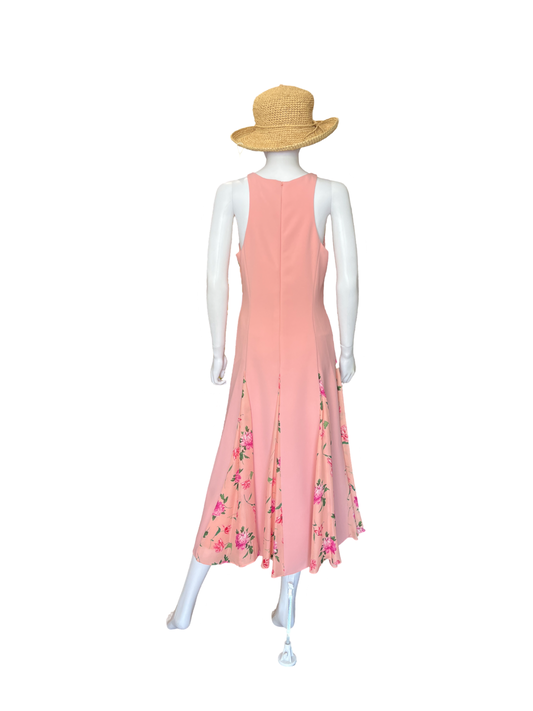 Carolina Herrera Sleeveless Halter Godet Midi Dress Size 8