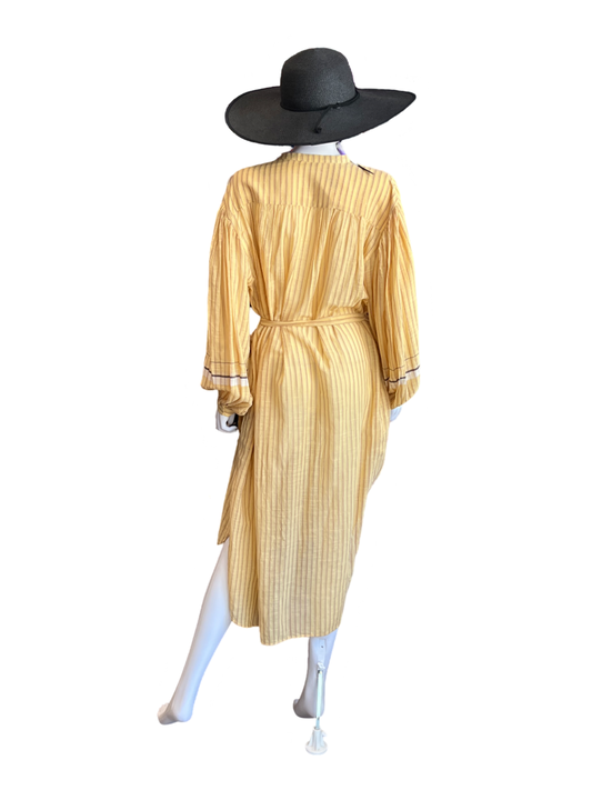 Ulla Johnson Rabea Striped Dress In Yellow /6