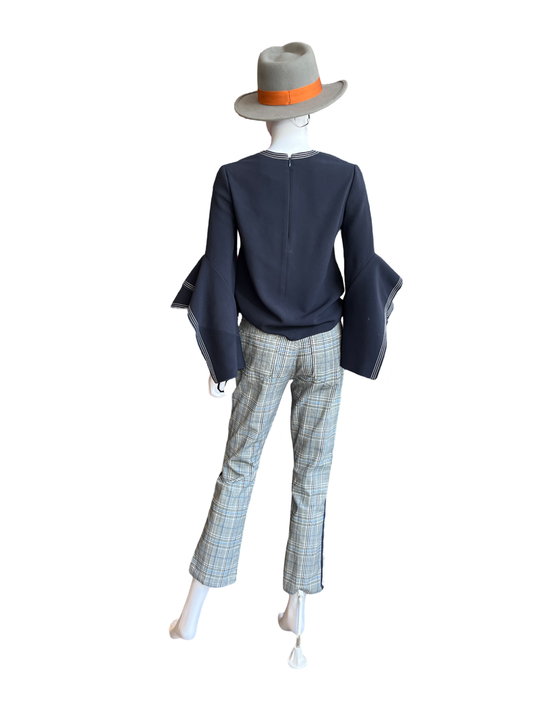 Roksanda Navy Stitches Detail Blouse /8