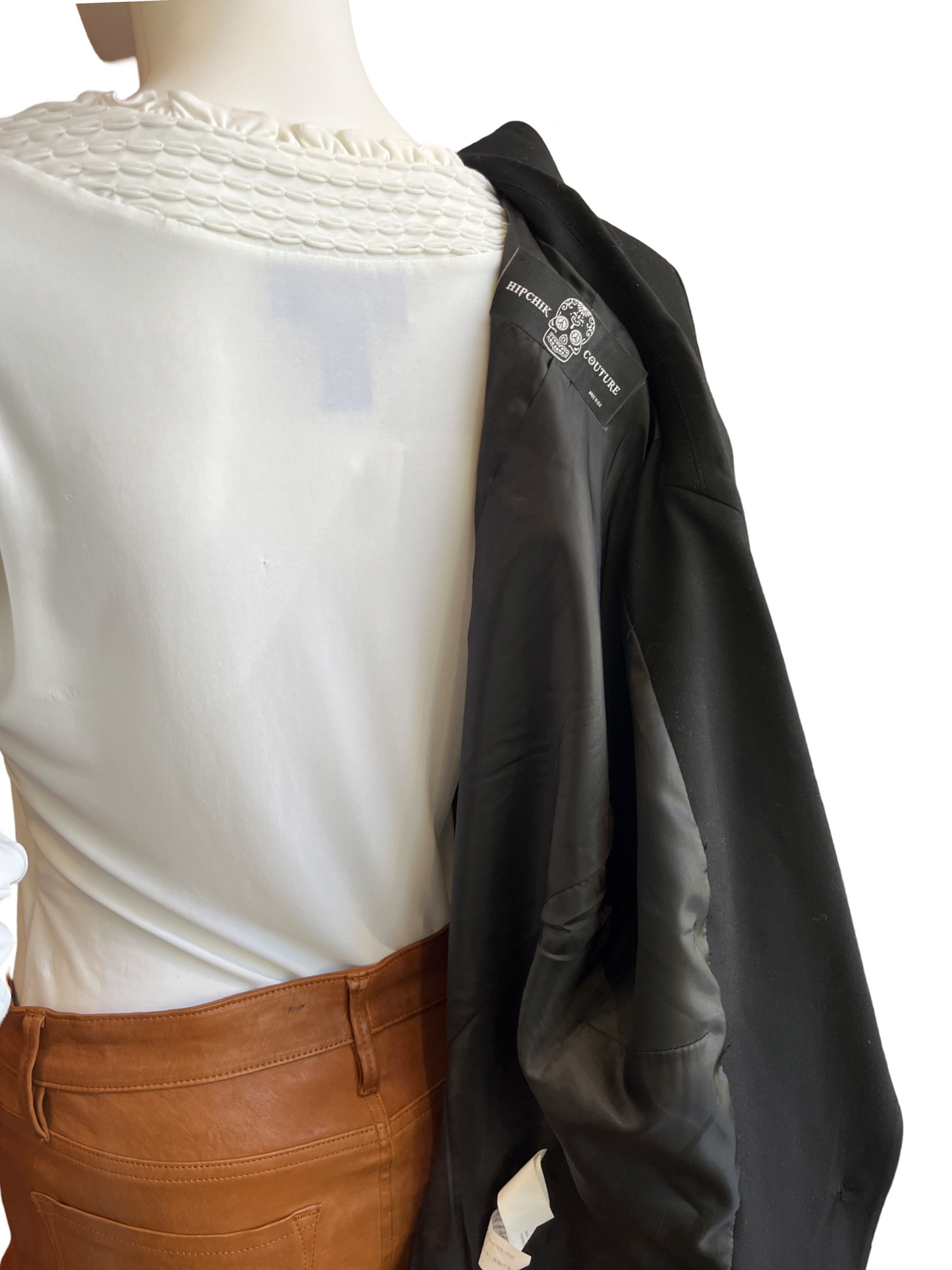 HipChik Couture Black Blazer w/ Metallic Butterflies Back /S