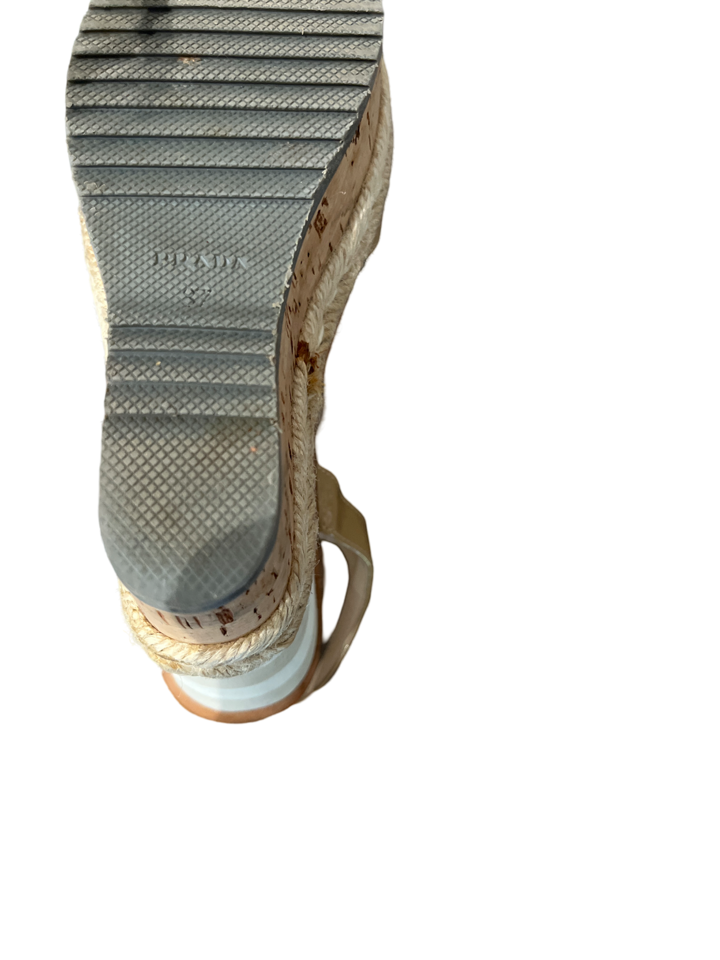 Prada Wedge Platform Sandals Patent Leather size 37