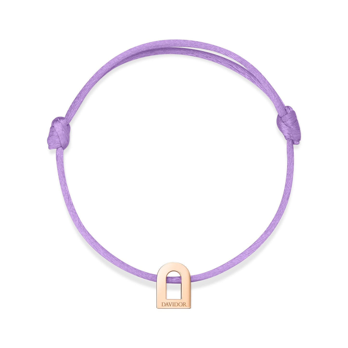 Davidor Paris L'Arc Voyage Charm PM 18k Rose Gold on Silk Cord