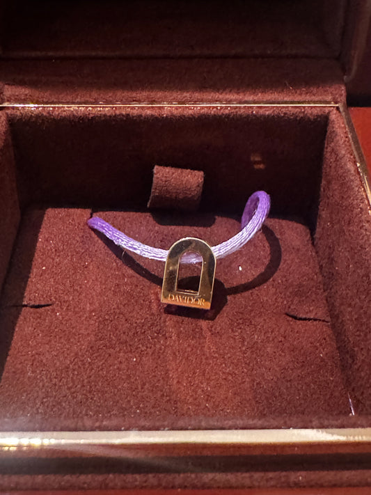 Davidor Paris L'Arc Voyage Charm PM 18k Rose Gold on Silk Cord