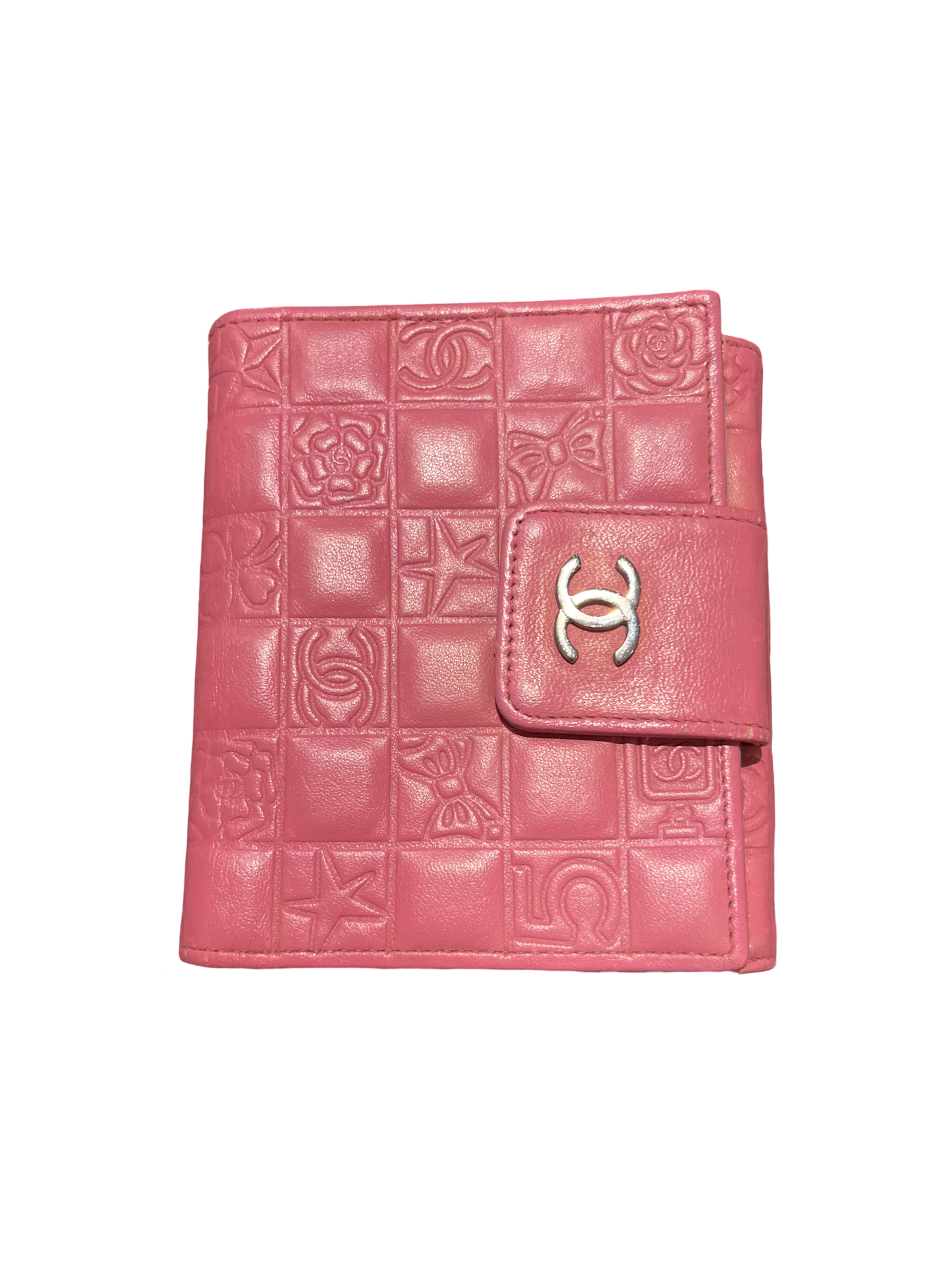 Consigned Chanel Wallet Icon Folding Lambskin Pink