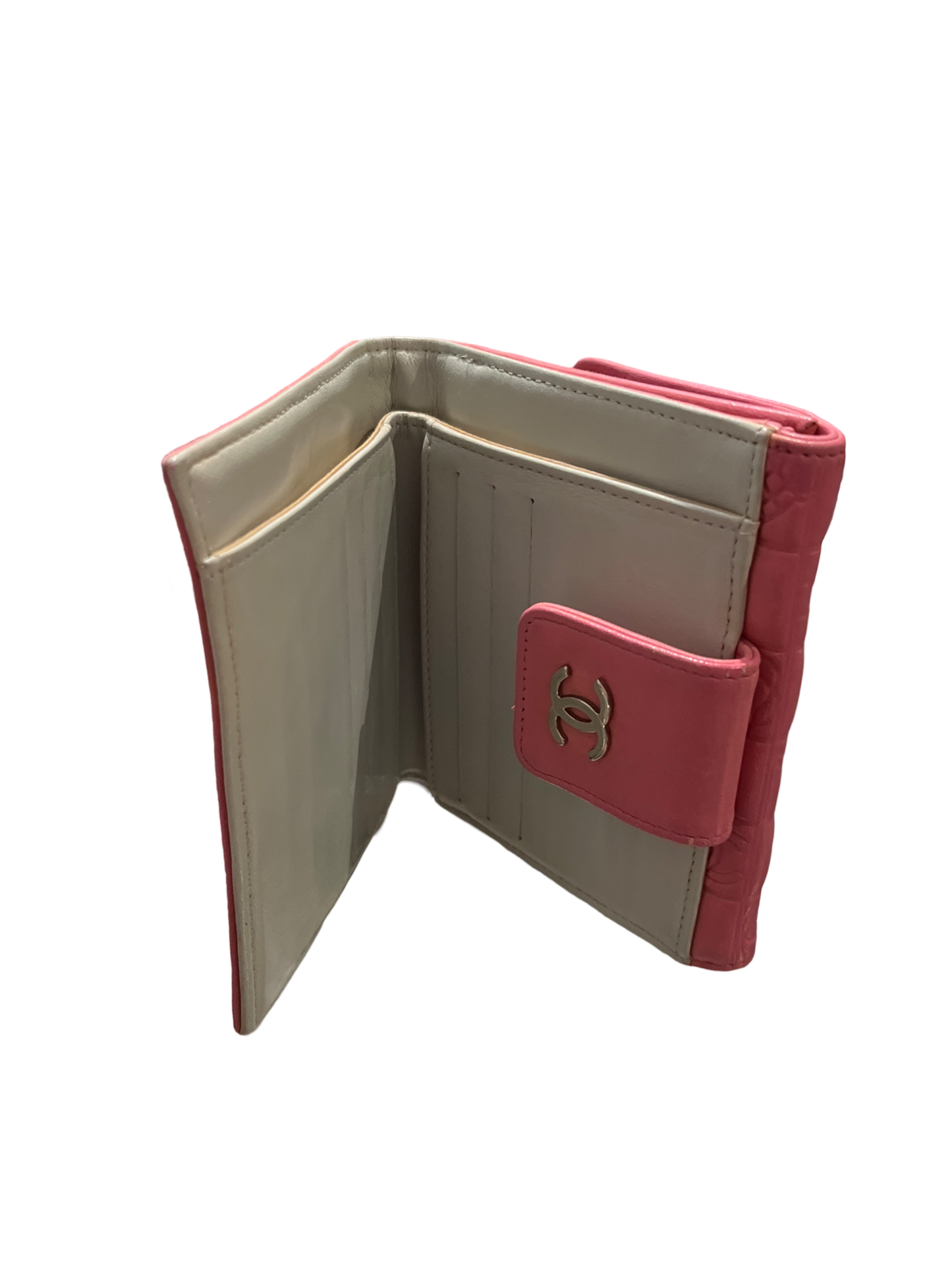 Consigned Chanel Wallet Icon Folding Lambskin Pink
