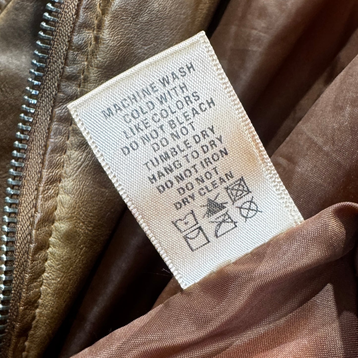 Max Studio Faux Leather Brown Moto Jacket