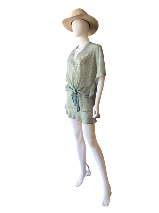 Vanita Rosa Atelier France Old Blush Lace Top /One Size