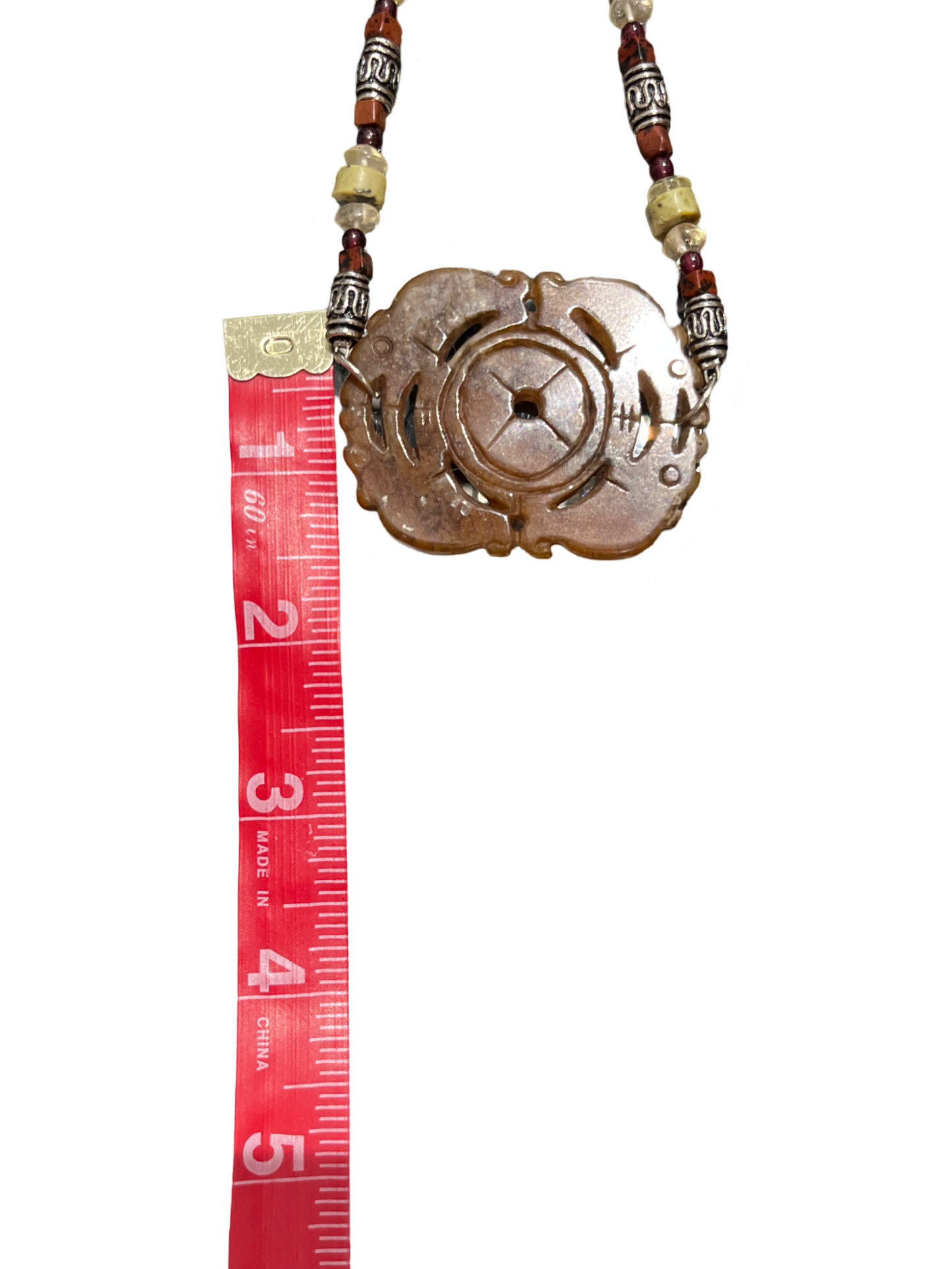 Vintage Carved Stone Necklace