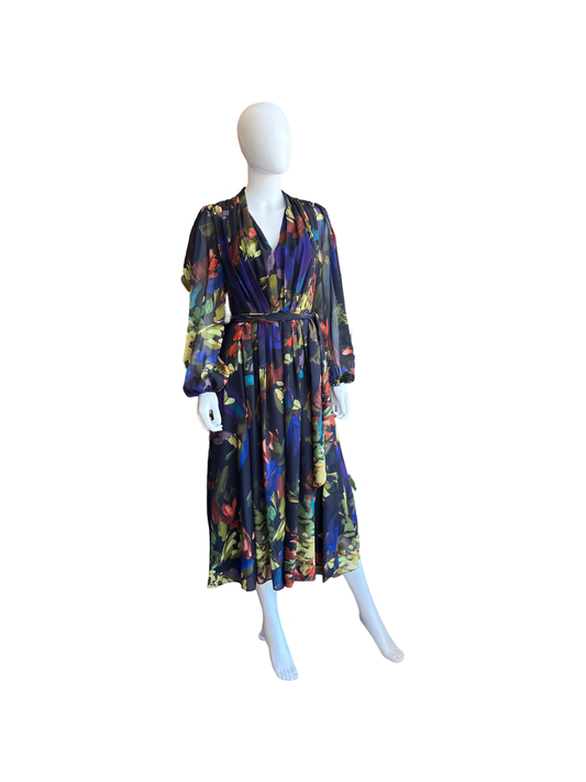 Alex Marie Dark Blue Floral Dress /4