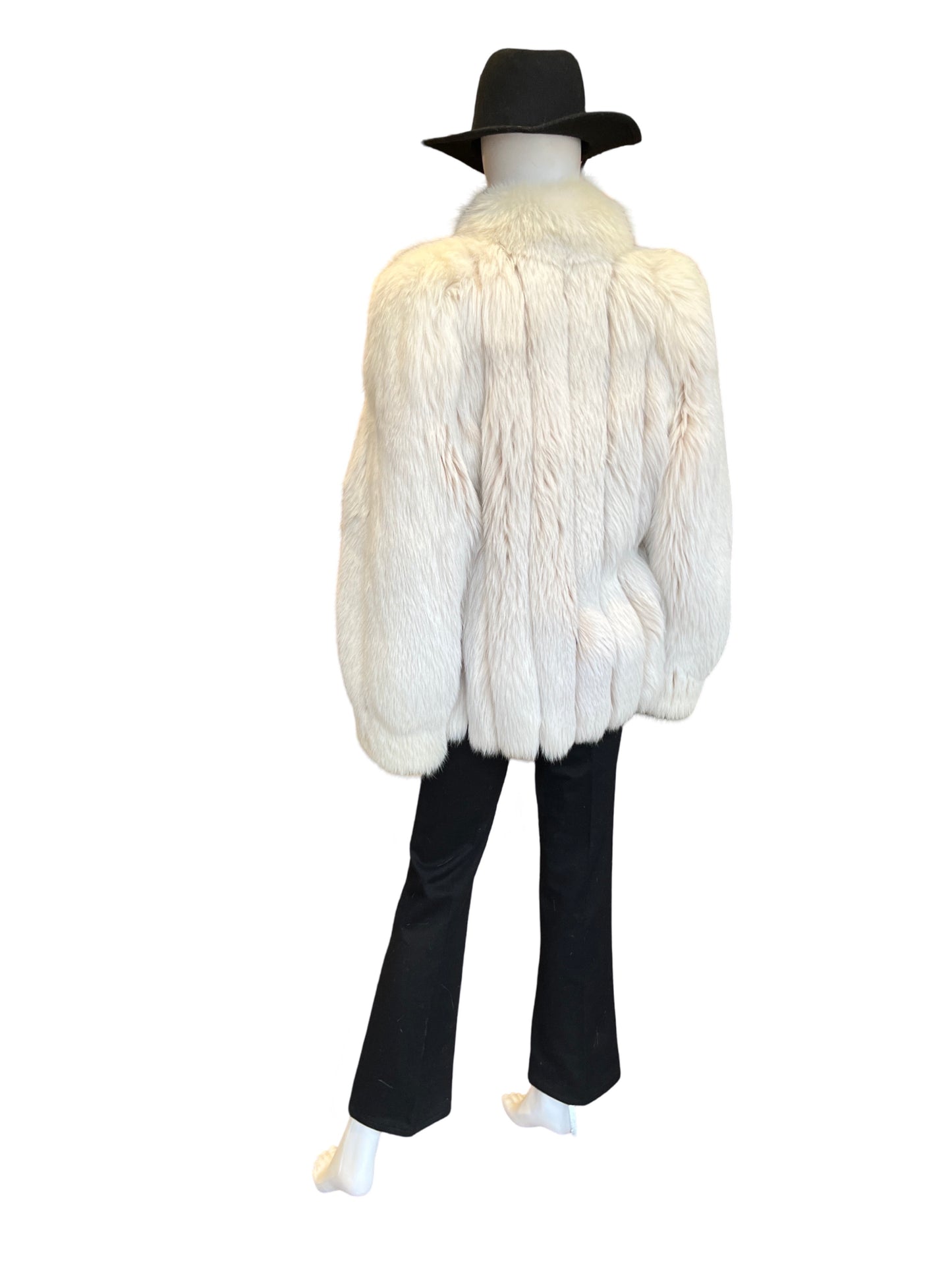 Genuine White Fox Fur Coat