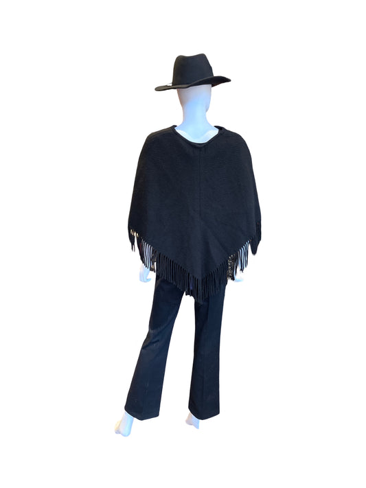 Burberry London Black Cashmere & Wool Poncho OS