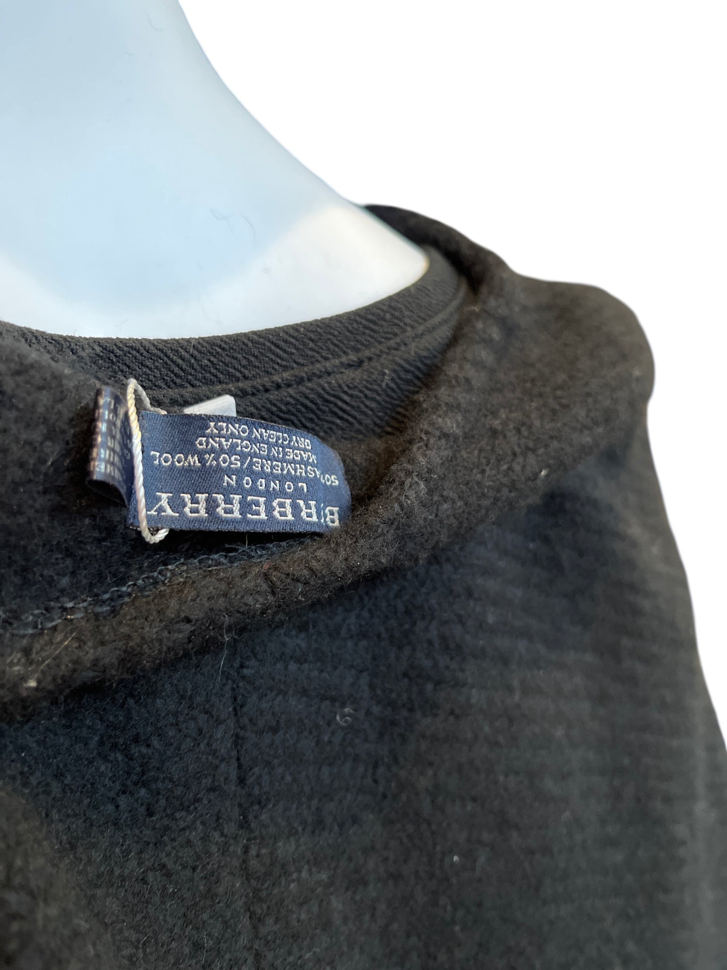 Burberry London Black Cashmere & Wool Poncho OS