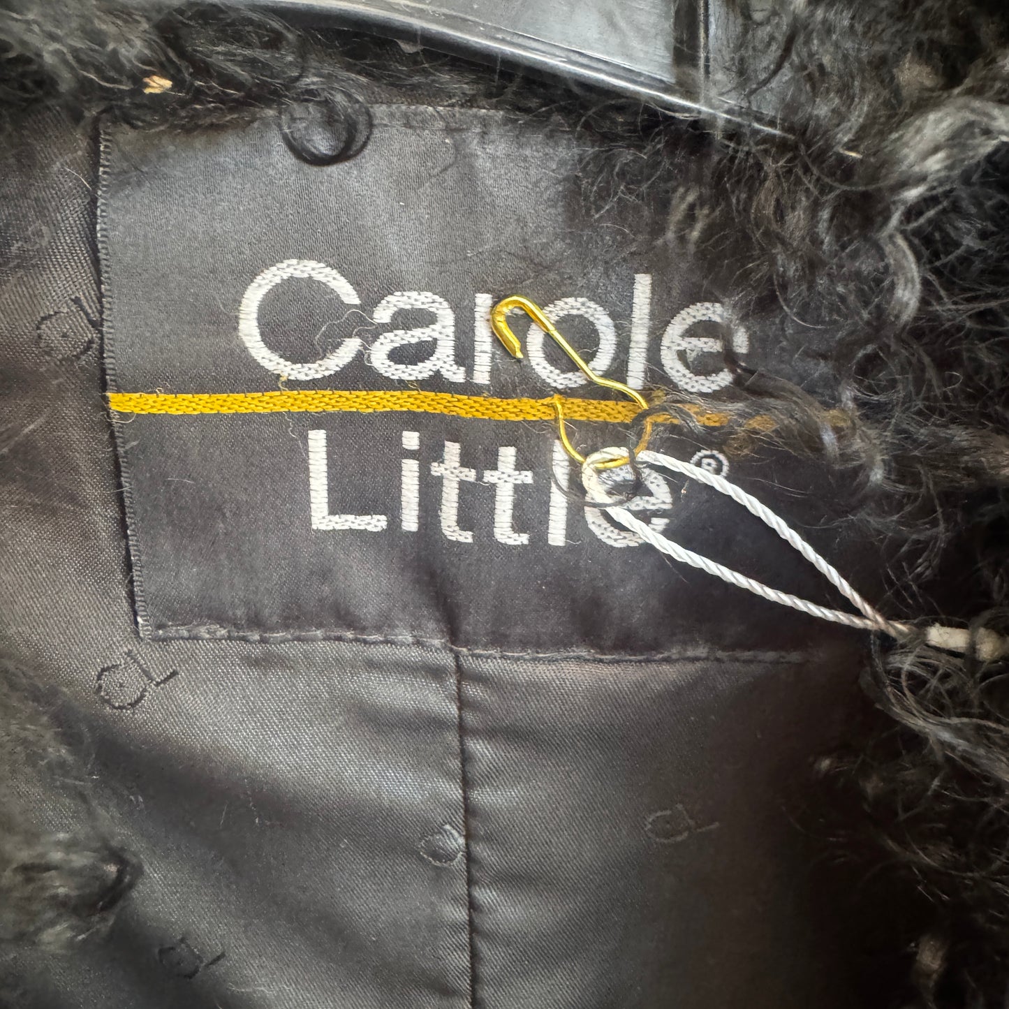 Carole Little Black Fur Overcoat