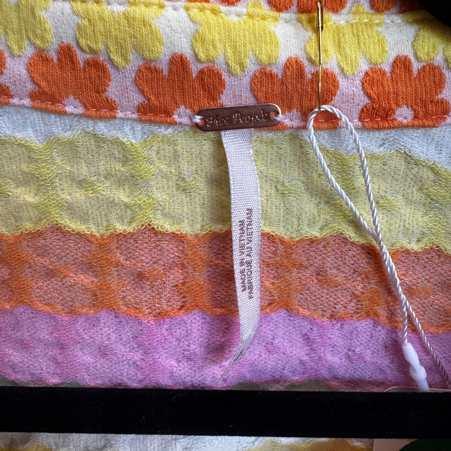 Free People Floral Babe Town Polo Size Small