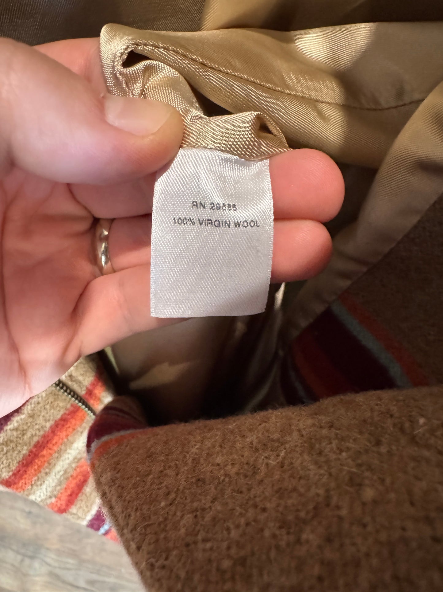 Pendleton Striped Virgin Wool Coat Size Large
