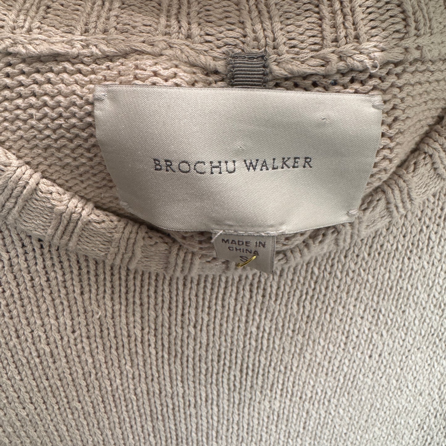 Brochu Walker Beige Knit Sweater Size Small