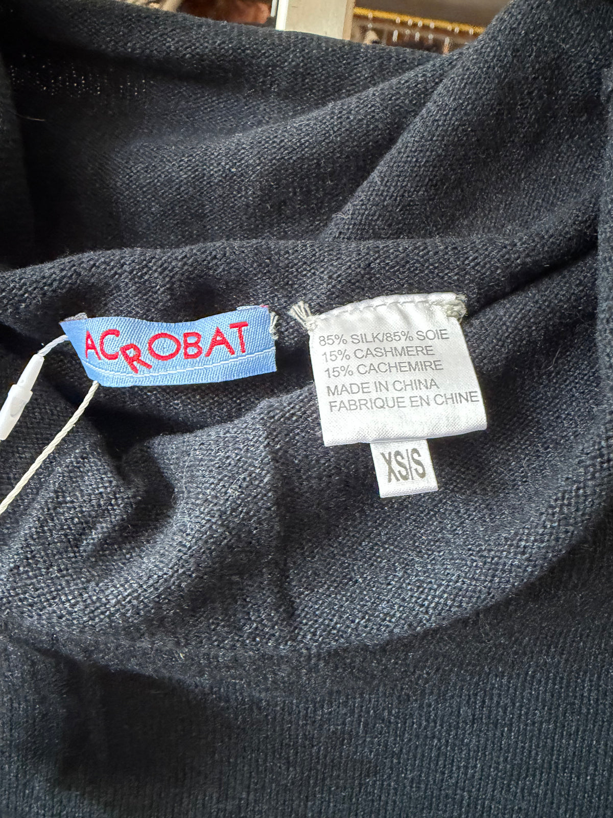 Acrobat poncho gray and black size xs cashmere