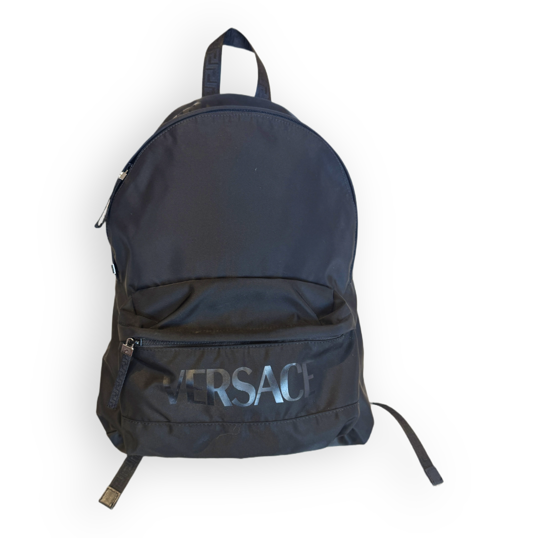 VERSACE La Greca 90's Logo black Nylon Backpack
