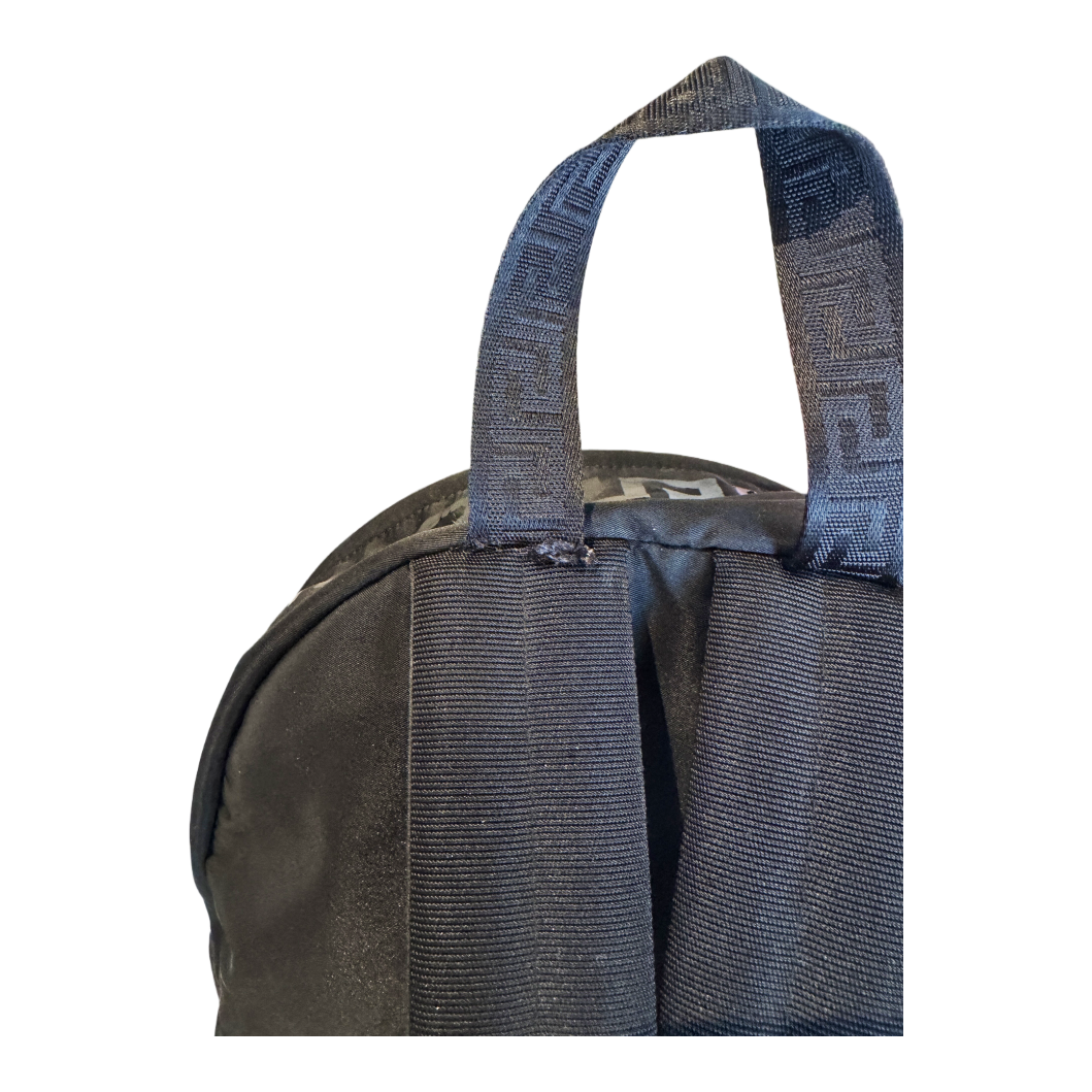 VERSACE La Greca 90's Logo black Nylon Backpack