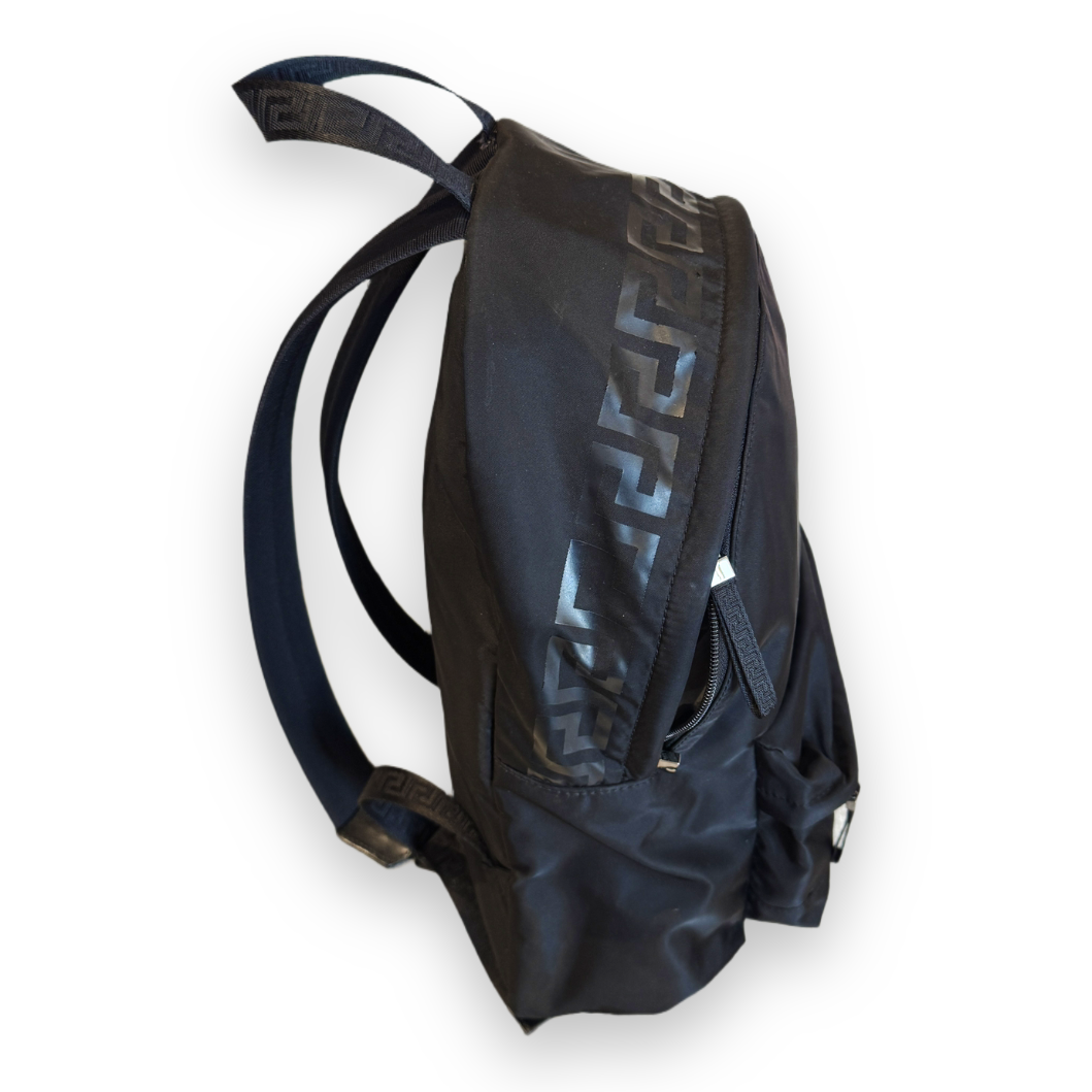 VERSACE La Greca 90's Logo black Nylon Backpack